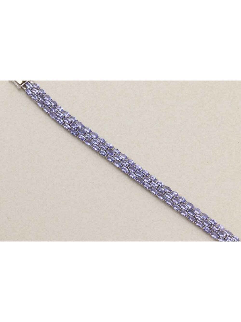 Sterling Silver 20 Carat Natural Tanzanite 3 Row Tennis Bracelet 7 1/4" inch - Picture 6 of 8